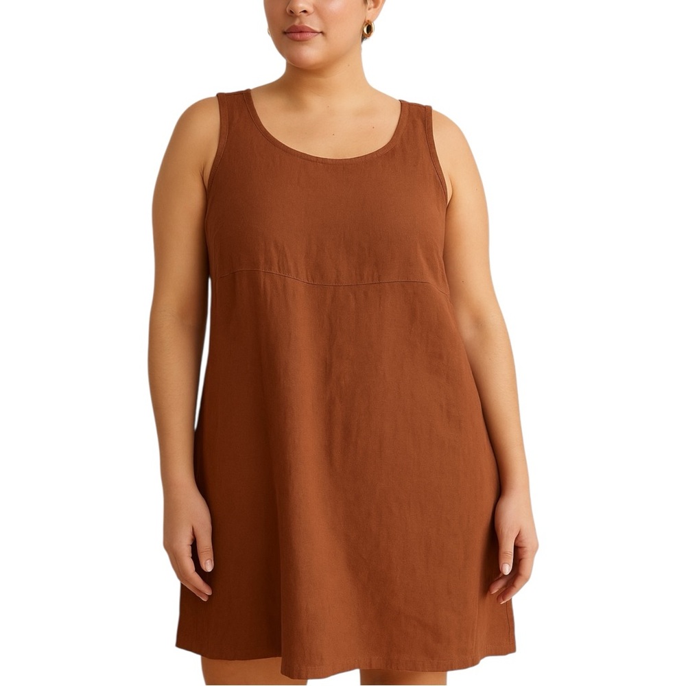 EILEEN FISHER  100% Linen‎ Sleeveless Tunic Mini Dress. Size Medium